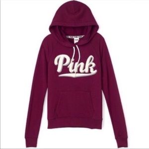 VS PINK Maroon Hoodie with Pink logo Size S